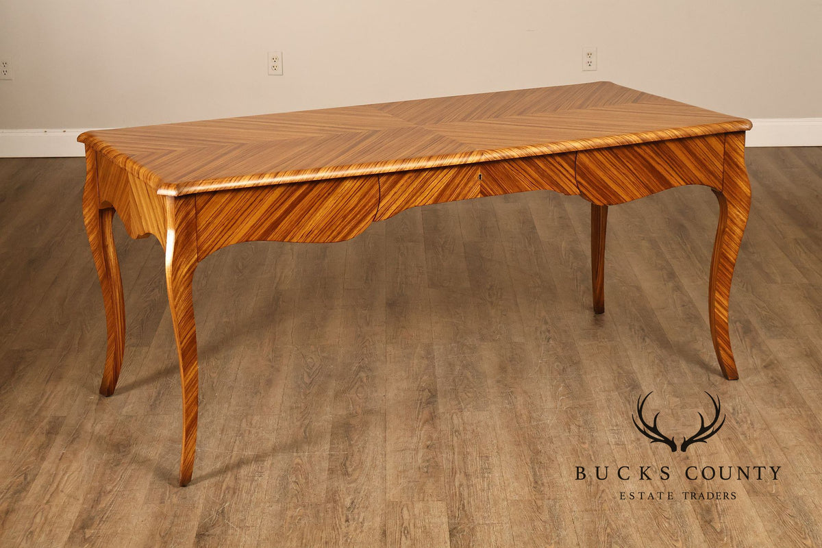 William Switzer Louis XV Zebrawood Bureau Plat Writing Desk
