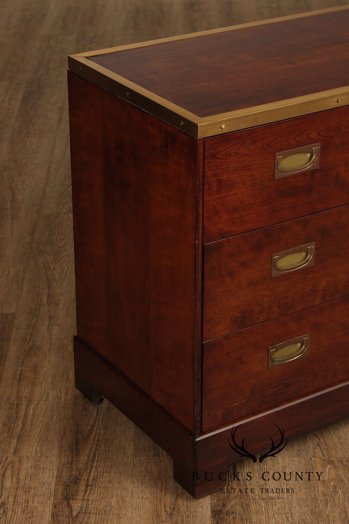 Campaign Style Mahogany Brass Mounted Sideboard