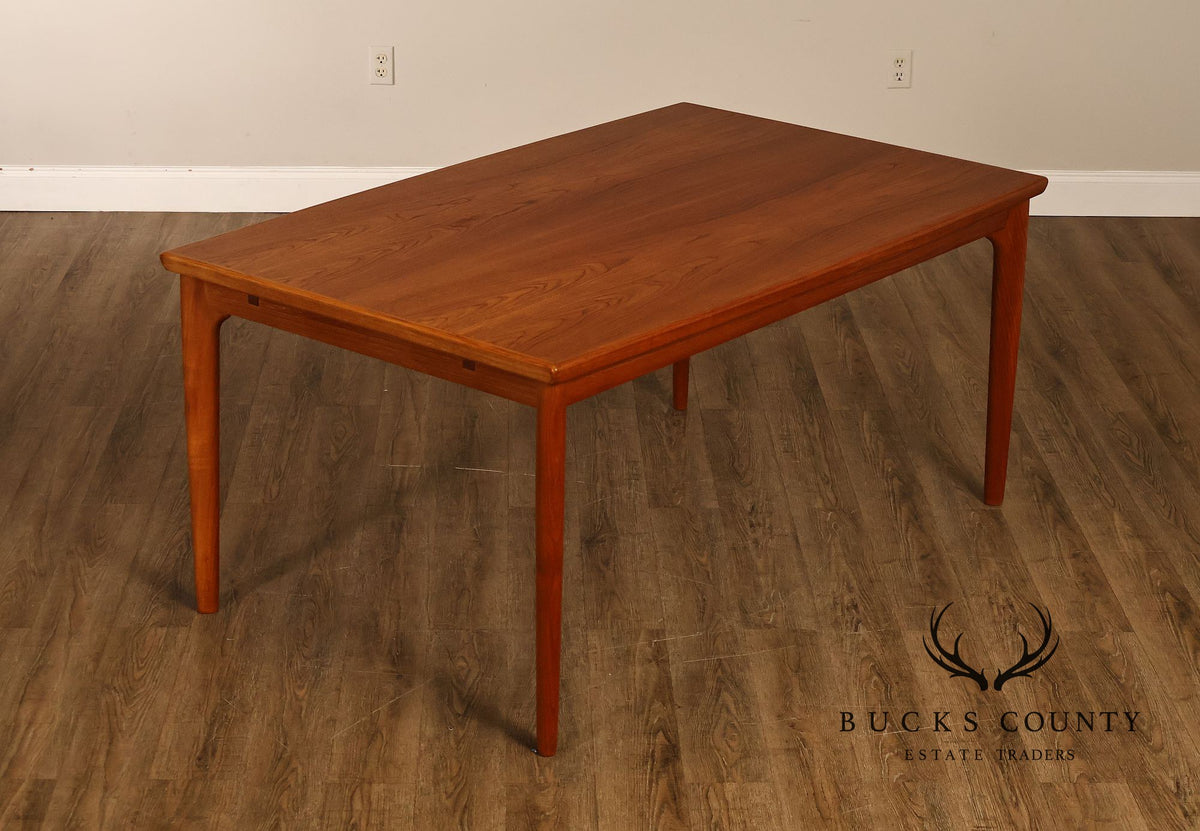 Danish Modern Teak Draw-Leaf Dining Table