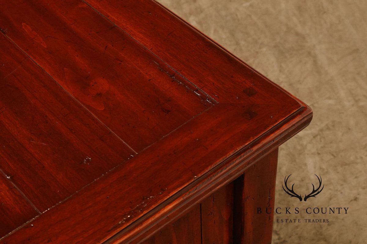 Bausman & Company Rustic Wood Square Coffee Table With Four Drawers