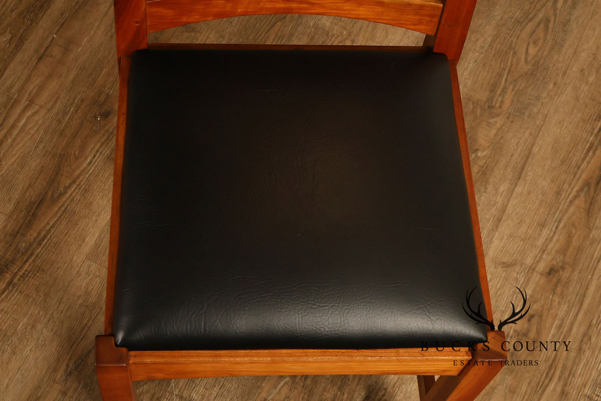 Stickley Mission Collection Cherry Upholstered Counter Height Pair of Stools