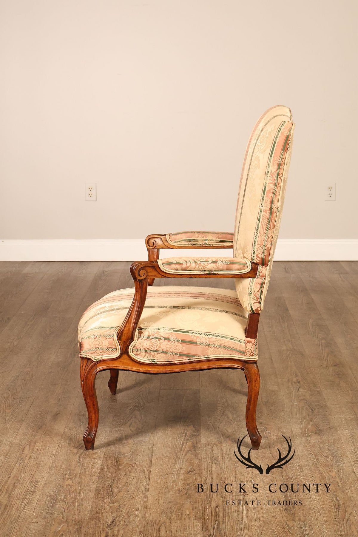 French Louis XV Style Upholstered Armchair