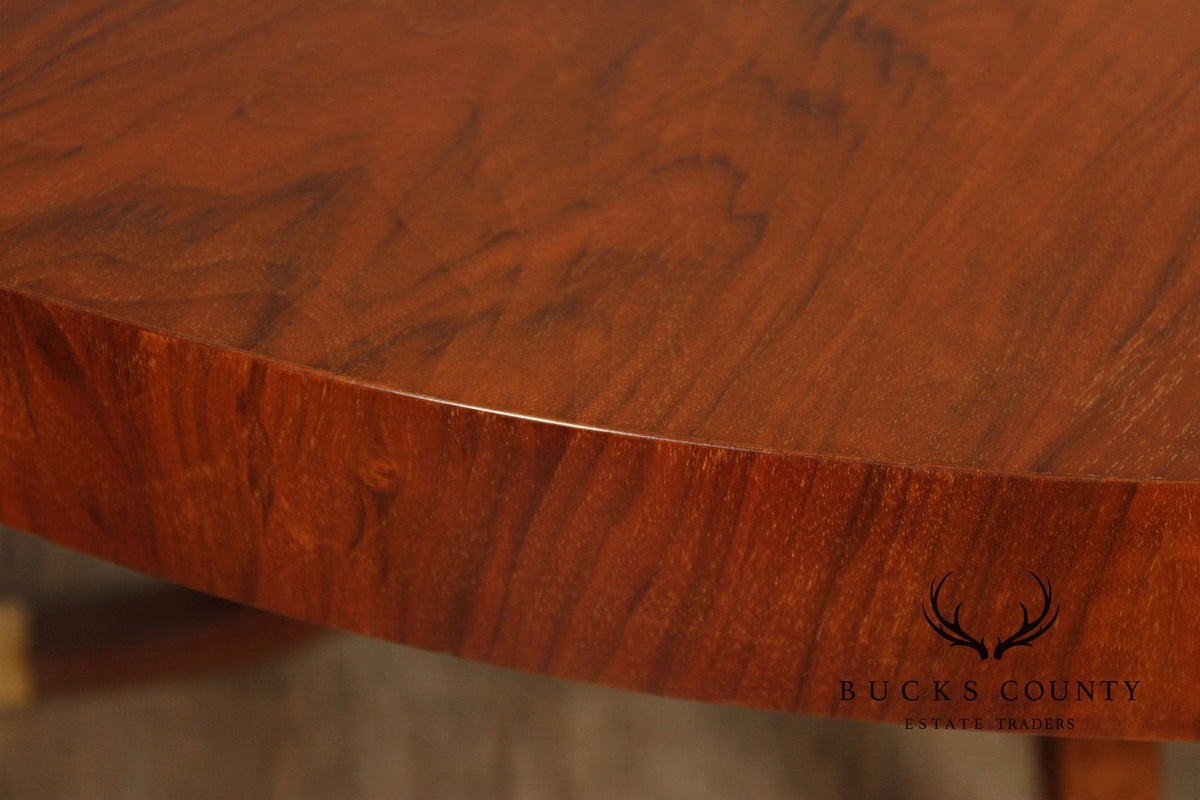 Acanto Luxury Furniture French Art Deco Style Oval Walnut Extendable Dining Table