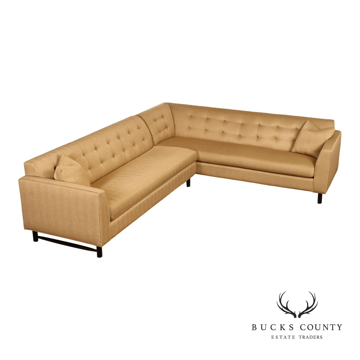 Sherrill Furniture Contemporary Modern Tufted Upholstered Sectional Sofa