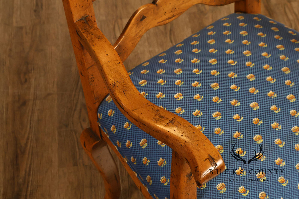 Guy Chaddock Basque Hickory Set Of Eight French Country Ladder Back Dining Chairs