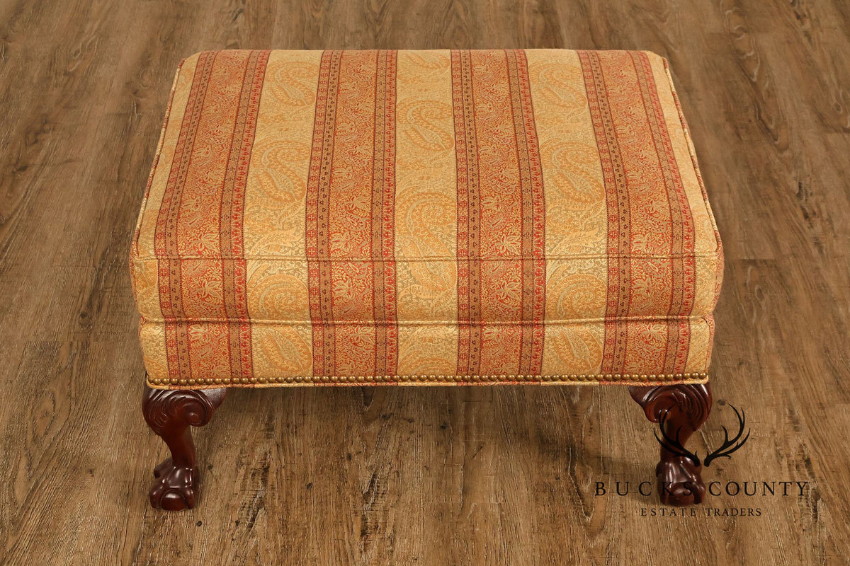 Parker Southern Chippendale Style Upholstered Ottoman