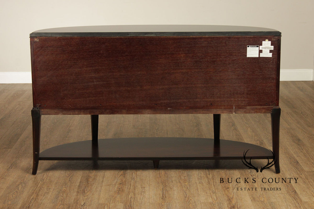 Thomasville Art Deco Style Bogart Collection Granite Top Demilune Sideboard