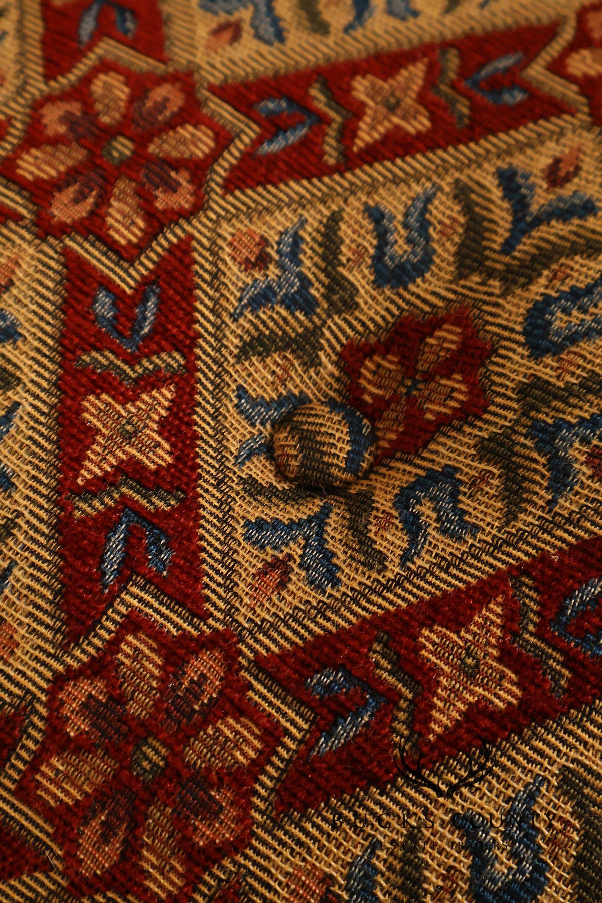 Moroccan Style Upholstered Pouf Ottoman