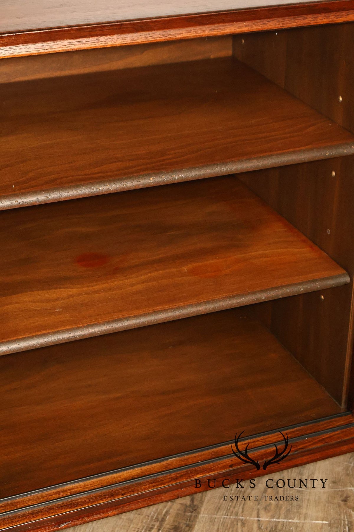 Mid Century Modern Walnut Buffet Sideboard With Decorative Tile Inlays
