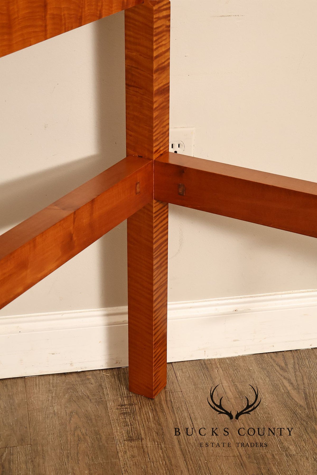 Bench Made Tiger Maple Queen Size Four Poster Canopy Bed