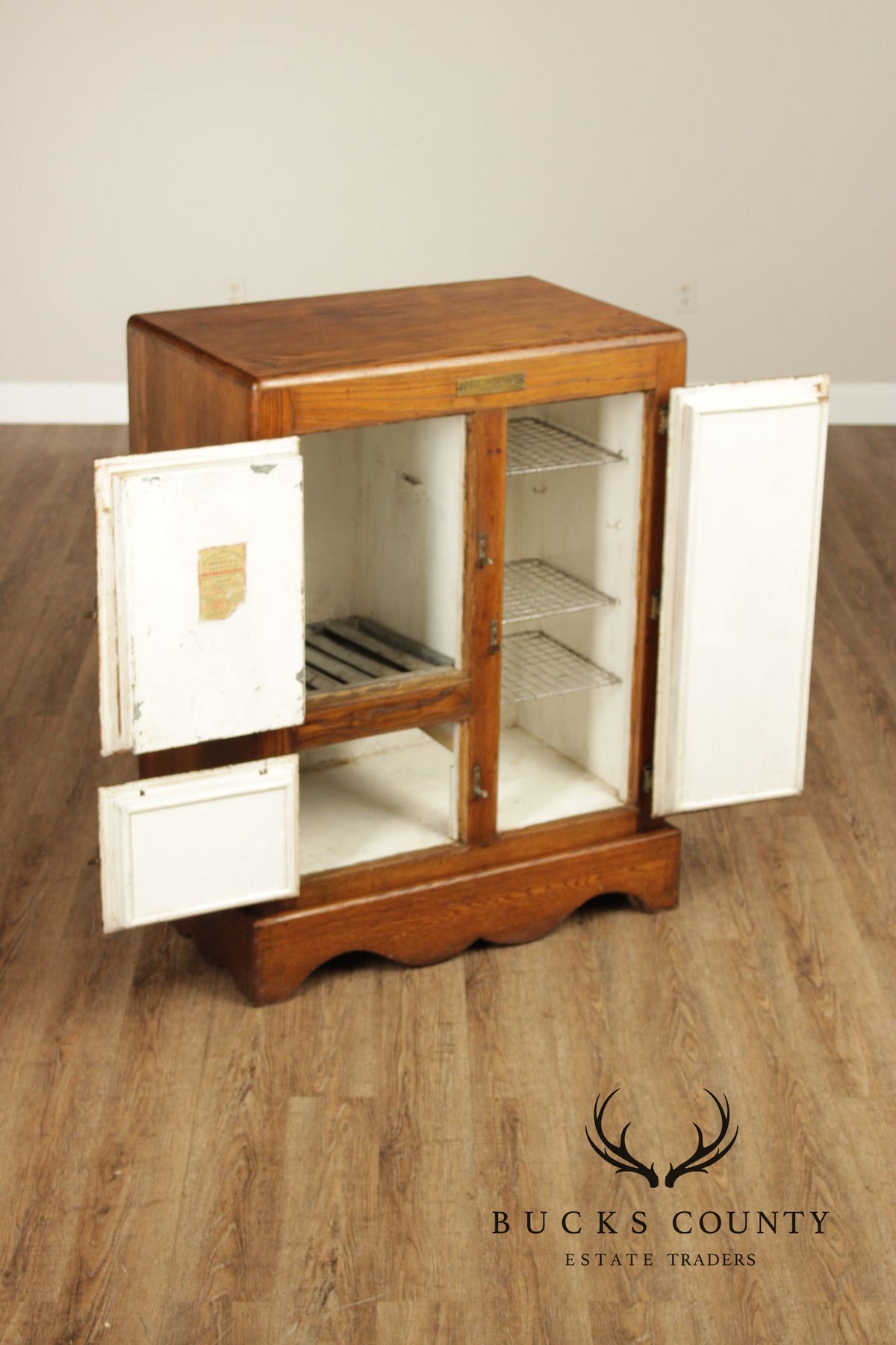 White Mountain Antique Oak Ice Box Refrigerator Cabinet
