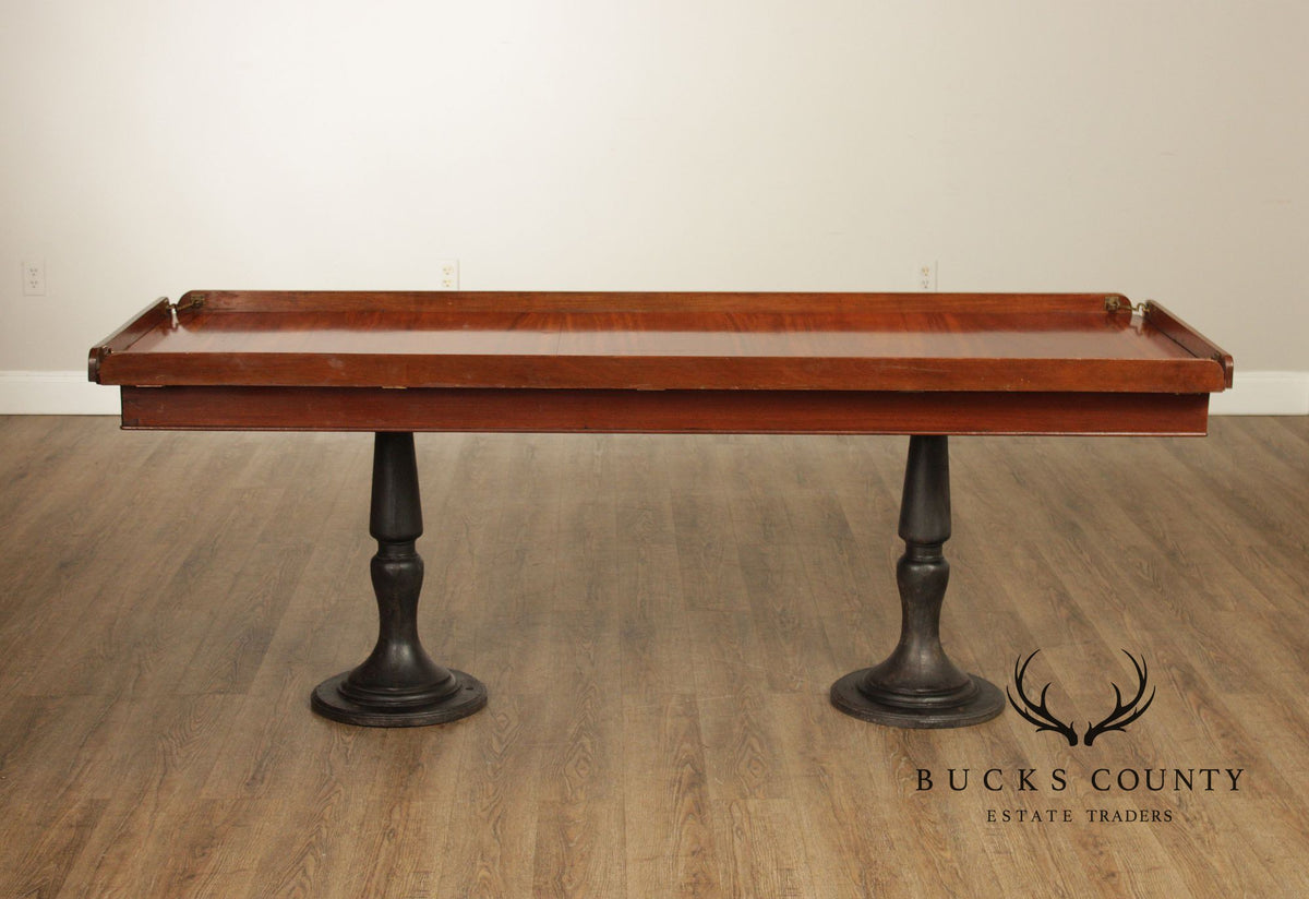 Antique Ship’s Table With Set Of Six Ship Chairs