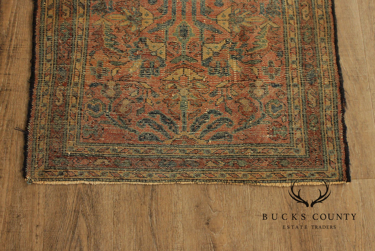 Persian Mahal Style Distressed Wool Scatter Rug