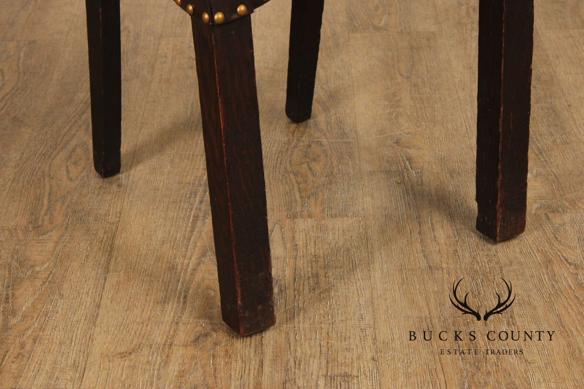 Michigan Chair Co. Antique Oak Arts & Crafts Hall Chair