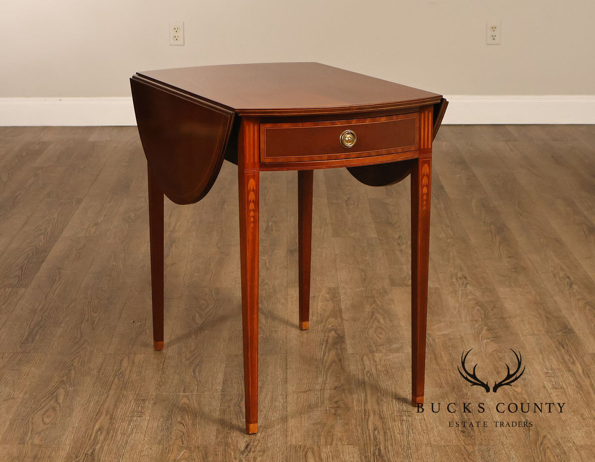 Baker Hepplewhite Style Mahogany Drop-Leaf Side Table