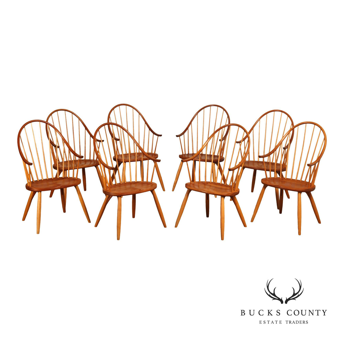 Thomas Moser Set Of Eight Continuous Arm Dining Chairs