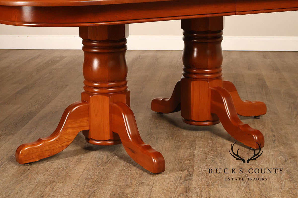 Amish Made Cherry Dining Table With Four Leaves