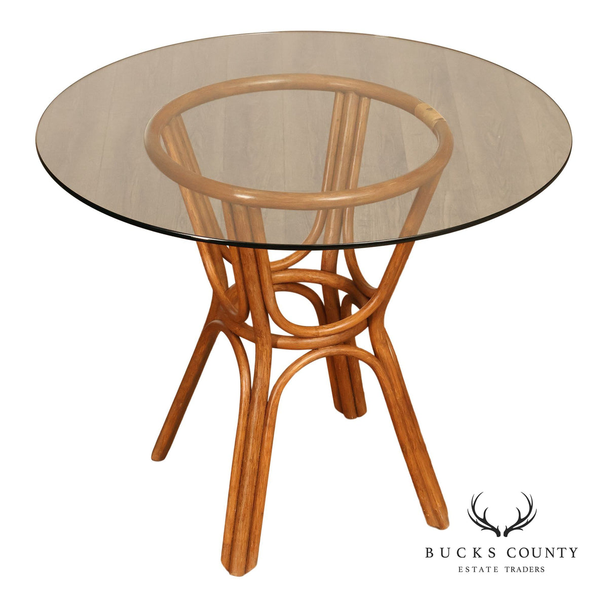 Boho Chic Round Glass Top Rattan Bistro Table