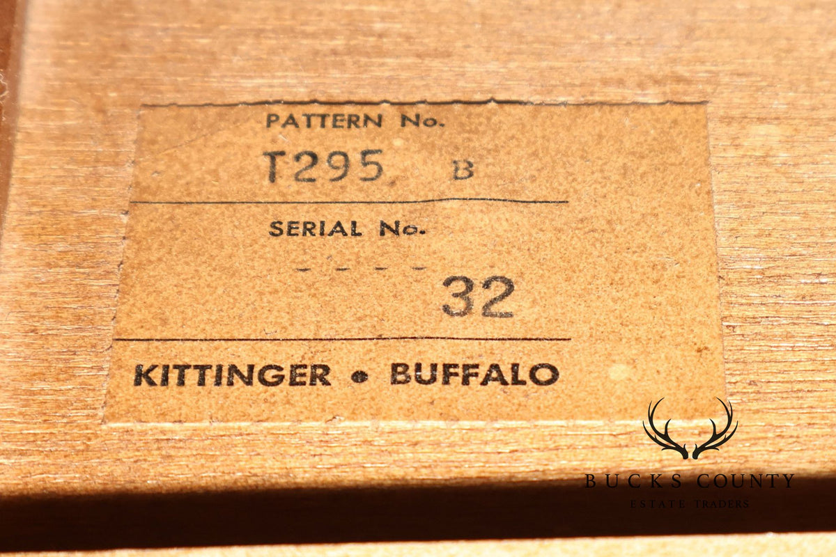 Kittinger Leather Top Round Rent Table With Drawers T295