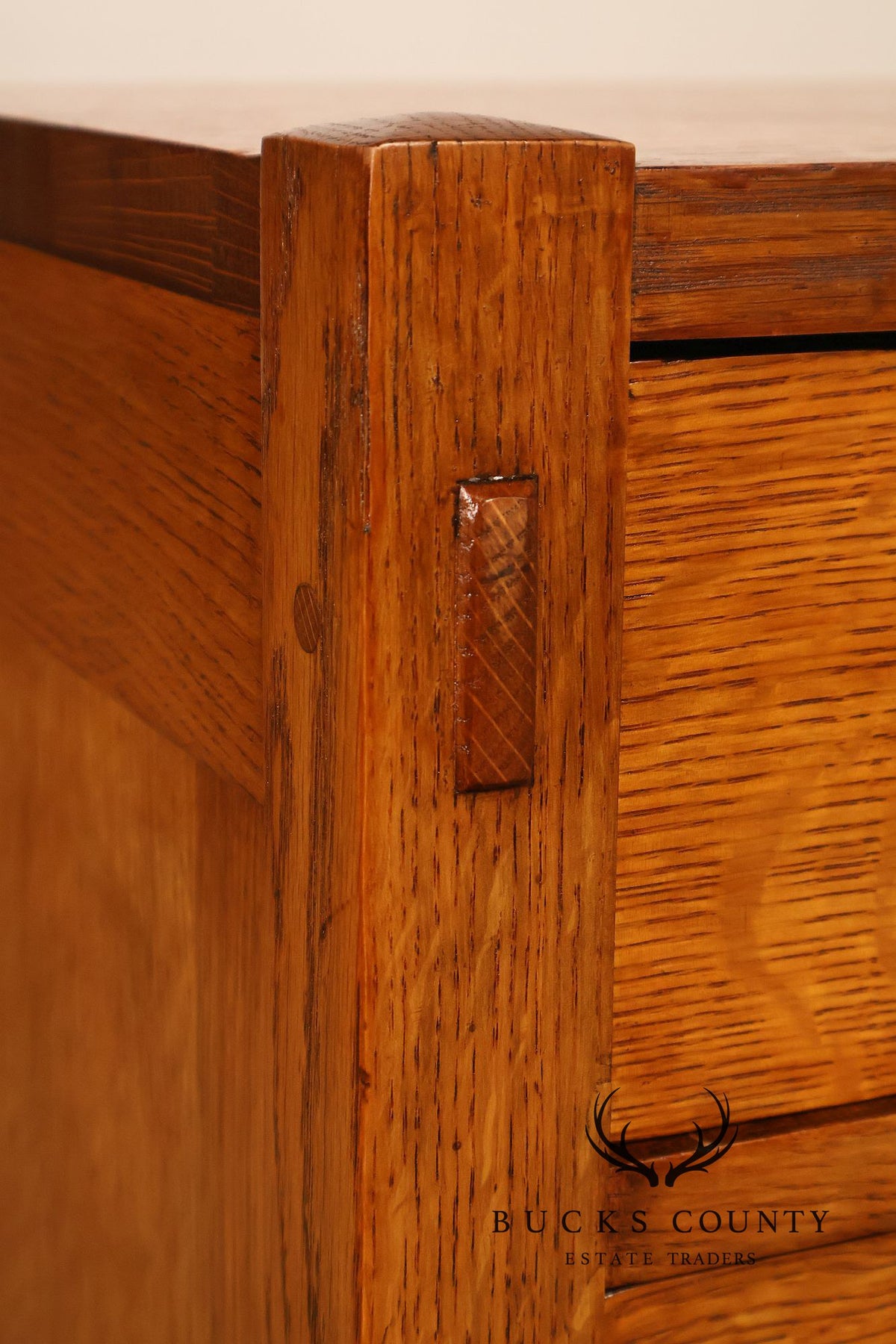 Stickley Mission Collection Pair of Oak Three-Drawer Nightstands