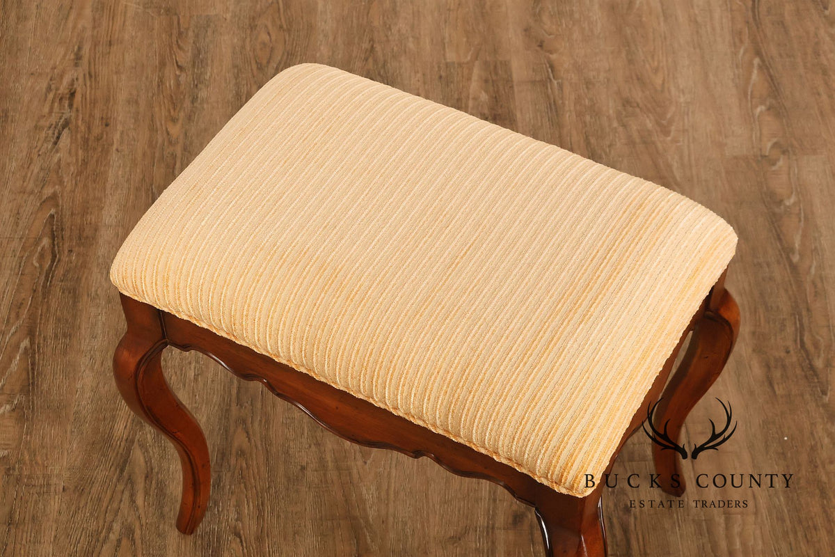 French Louis XV Style Carved Wood Vanity Stool