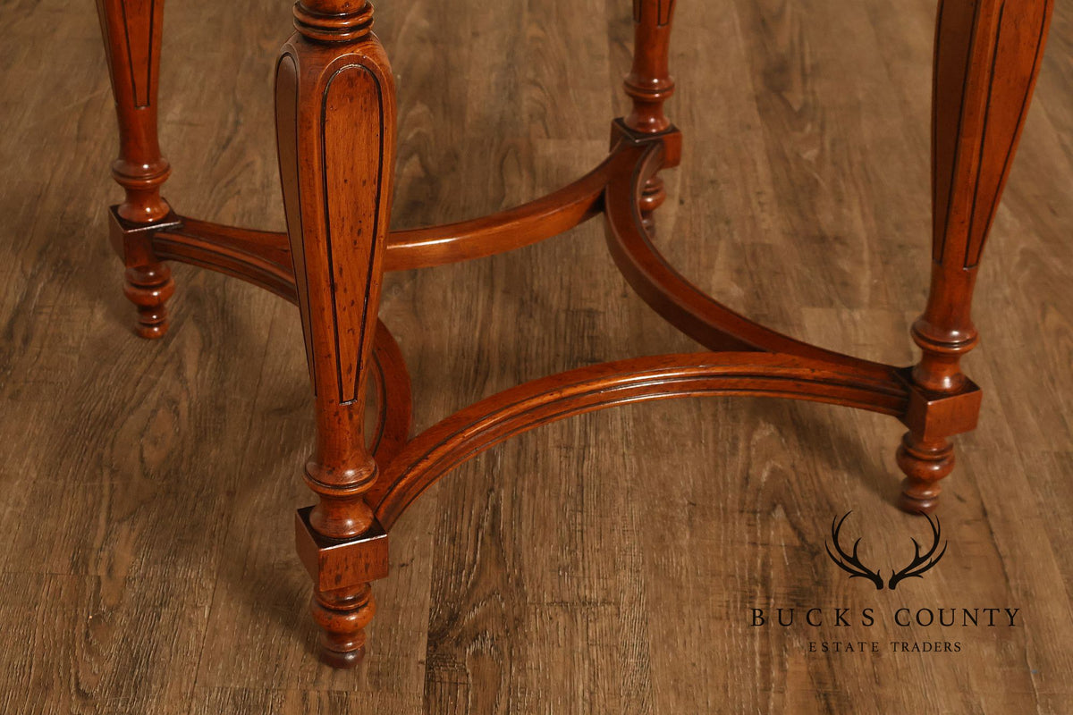 Koypthe Continental Style Walnut And Burl Walnut Inlaid Accent Table
