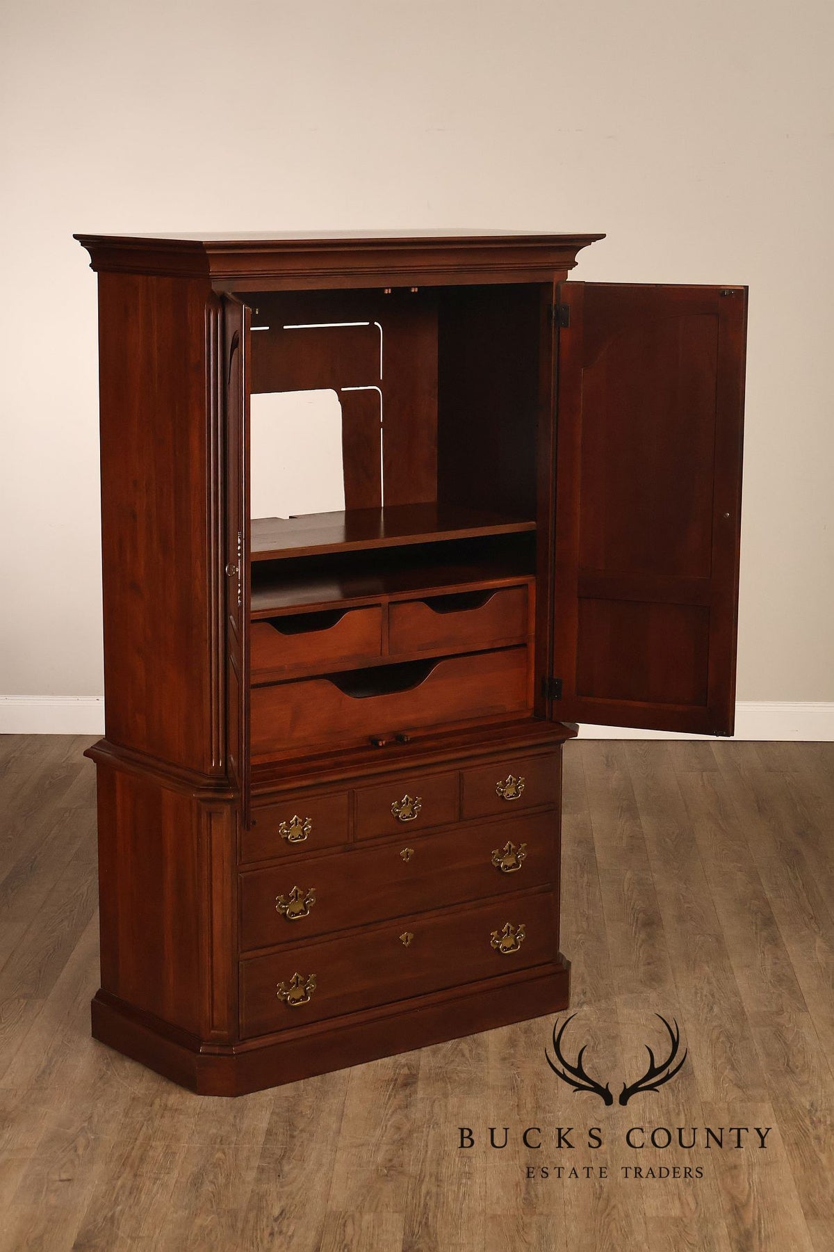 Pennsylvania House Chippendale Style Cherry Armoire