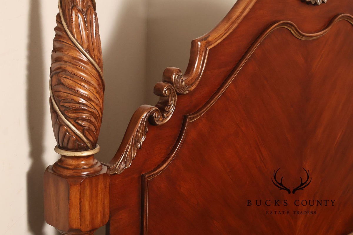 Drexel Heritage Carved King Size Four Poster Bed