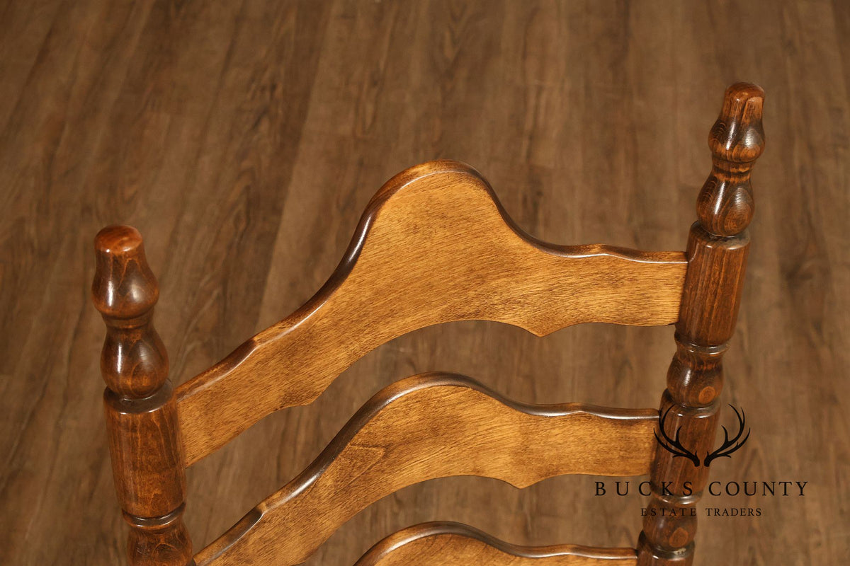 Hickory Chair Co. Set Of Six Country Ladder Back Rush Seat Dining Chairs