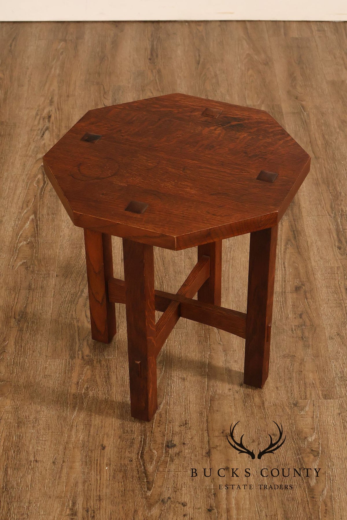 Stickley Mission Collection Oak Octagonal Tabouret Table