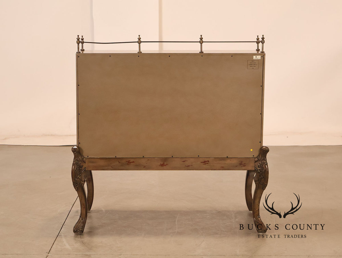 Drexel Heritage Lillian August French Rococo Style Painted Secretary Desk