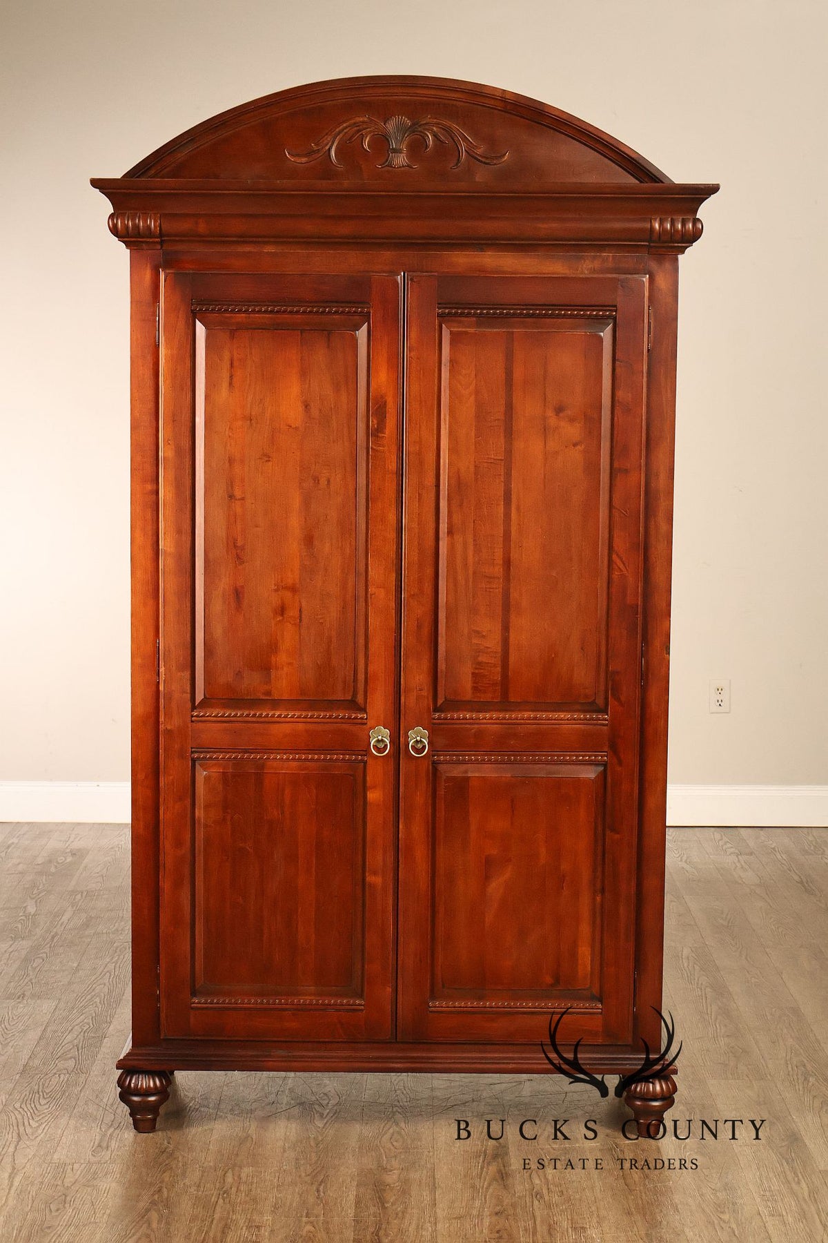 Ethan Allen 'British Classics' Carved Maple And Birch Armoire