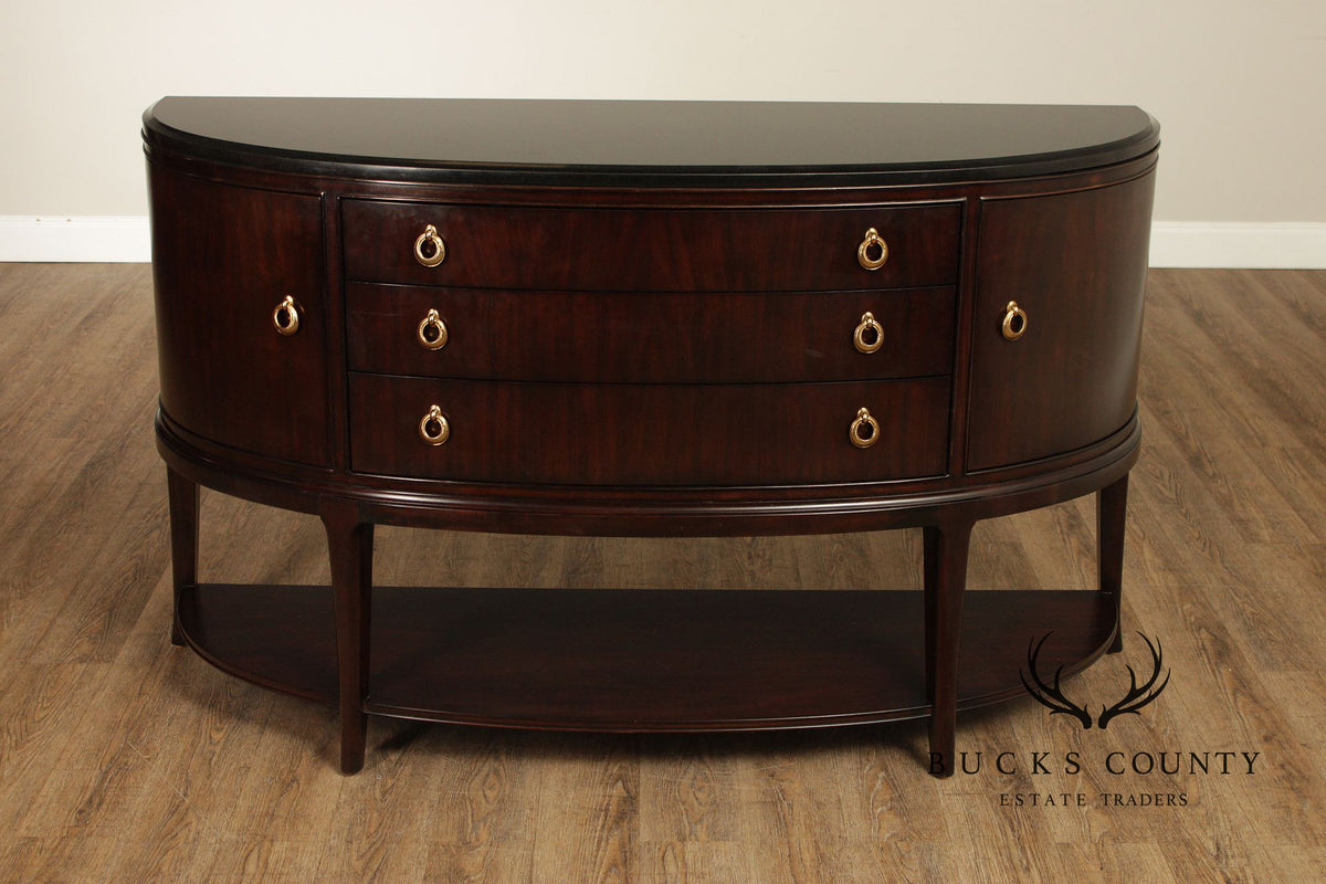 Thomasville Art Deco Style Bogart Collection Granite Top Demilune Sideboard