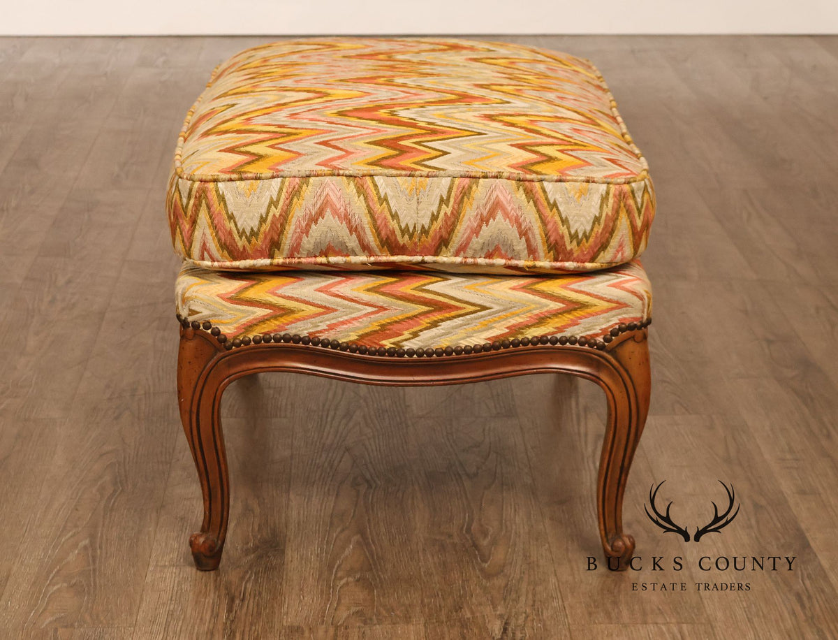 Baker Furniture Louis XV Style Wing Back Bergère Chair And Ottoman