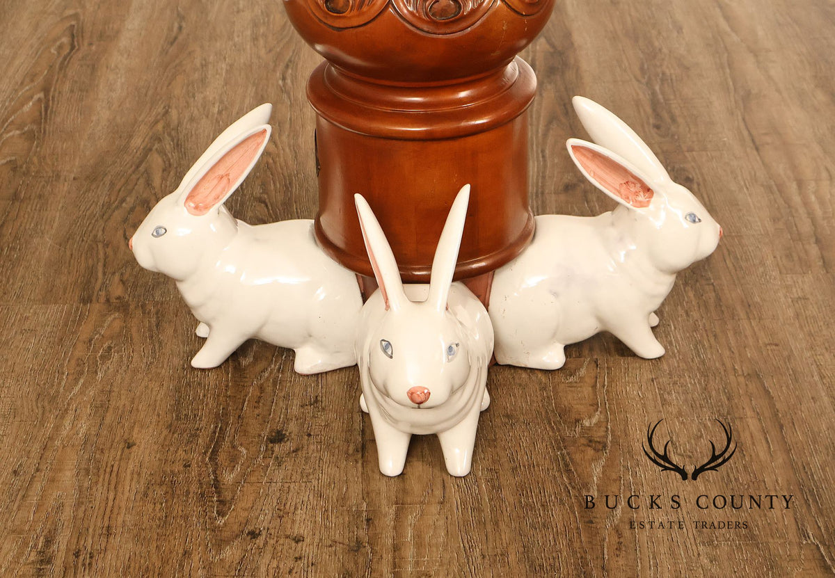 MacKenzie-Childs Rabbit Floor Lamp With Bamboo Column And Beaded Shade