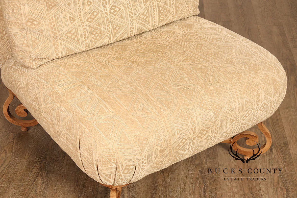 Henredon Upholstered Lounge Chair With Ottoman