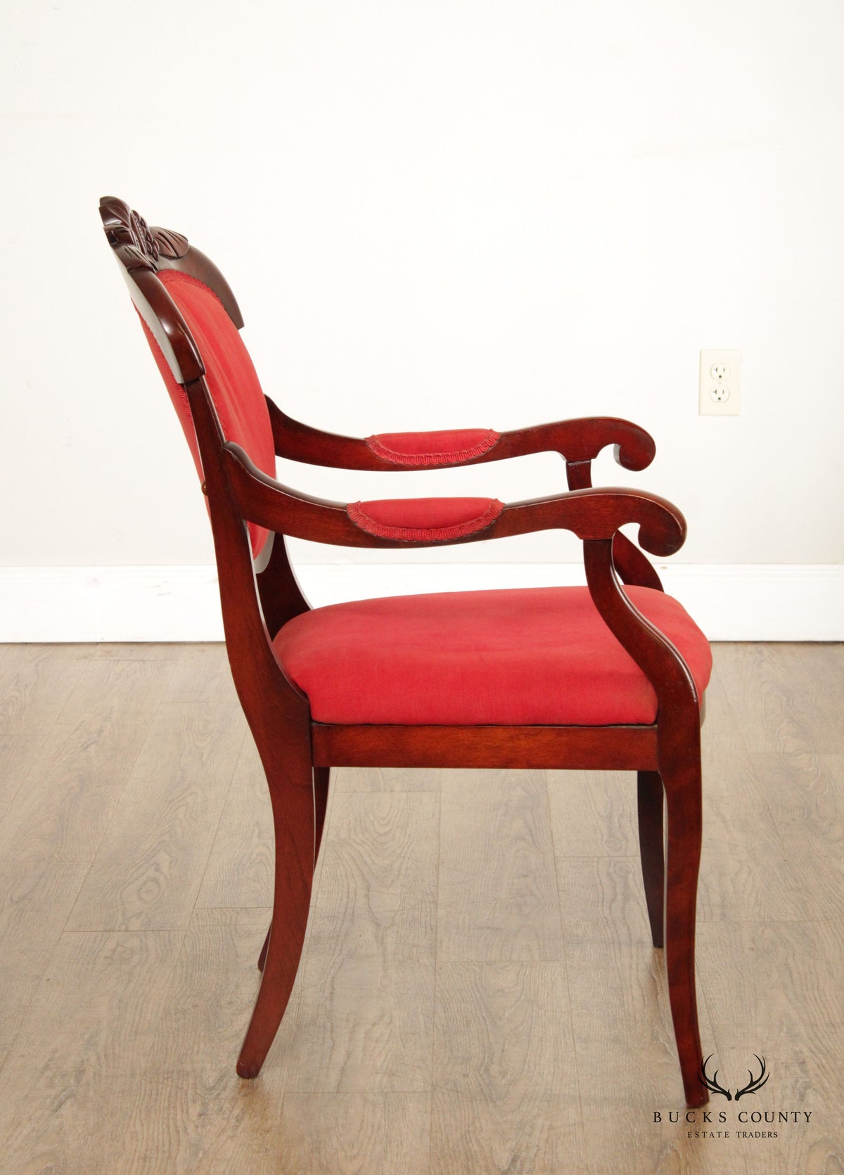 Victorian Style Carved Mahogany Armchair