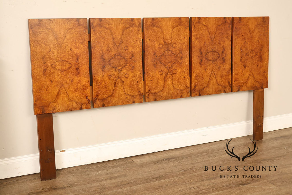 Lane Furniture Alpha Collection Mid Century Modern Burl Wood King Size Headboard