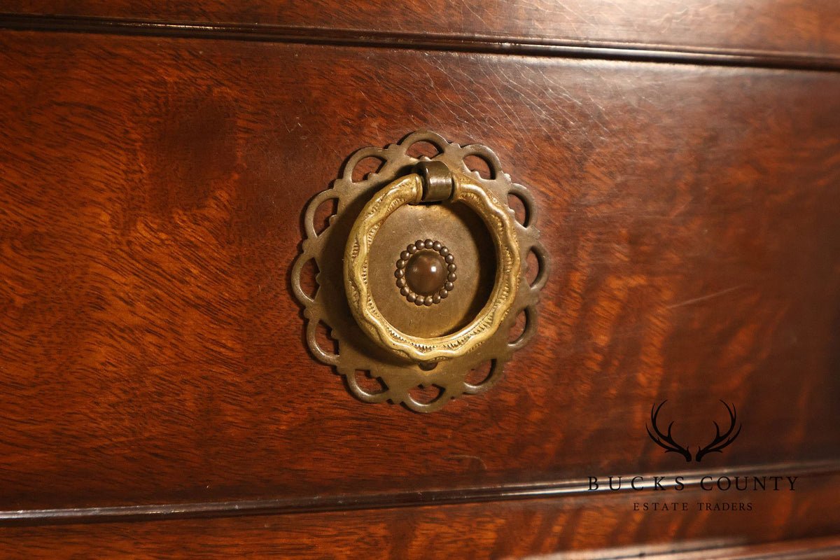Vintage French Regency Style Mahogany Bow Front Sideboard Buffet