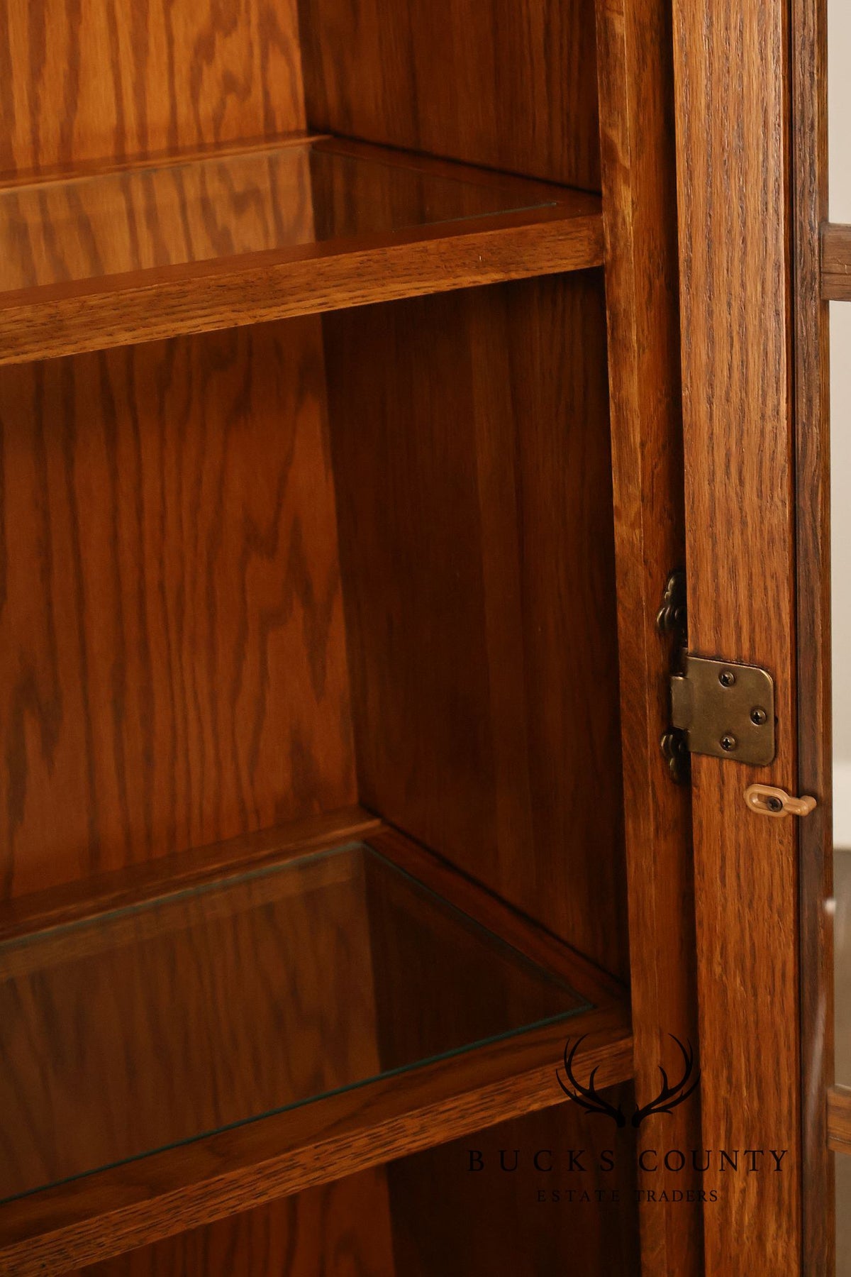 Nichols And Stone Oak Lighted China Cabinet