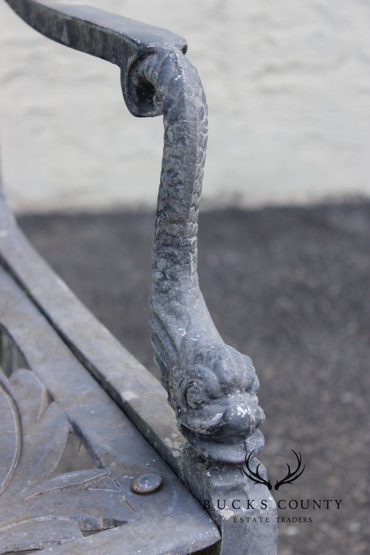 Cast Aluminum Neoclassical Style Outdoor Garden Armchair