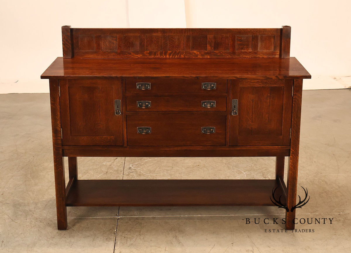 Stickley Mission Collection Oak Sideboard Server With Gallery Back