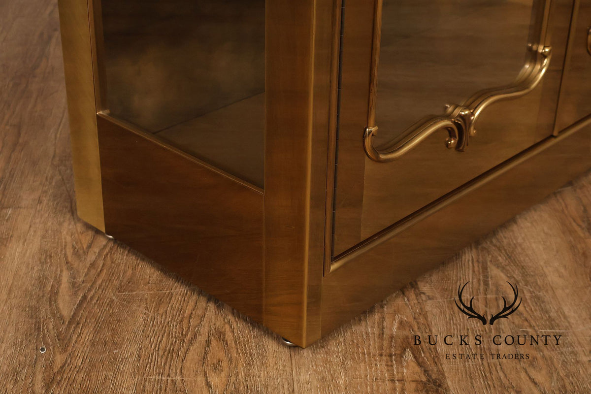 Mastercraft Mid Century Modern Brass And Glass Display Cabinet