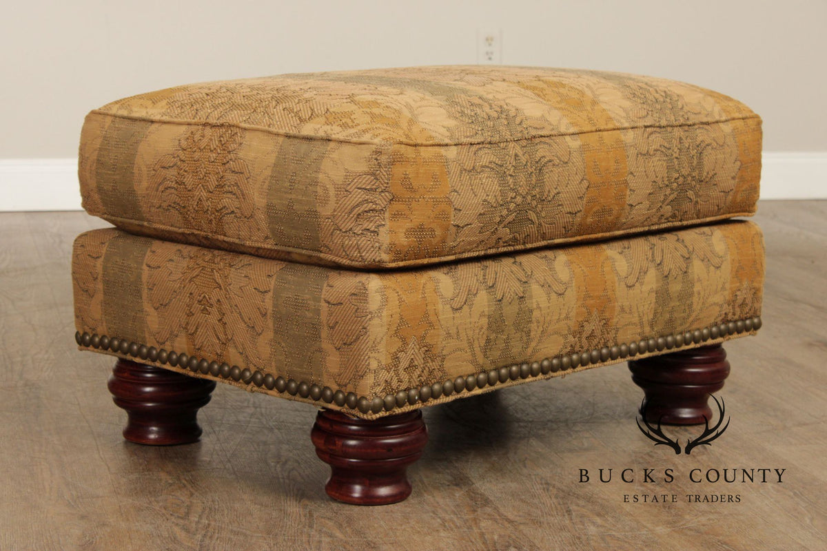 Thomasville Traditional Style Pair of Upholstered Ottomans