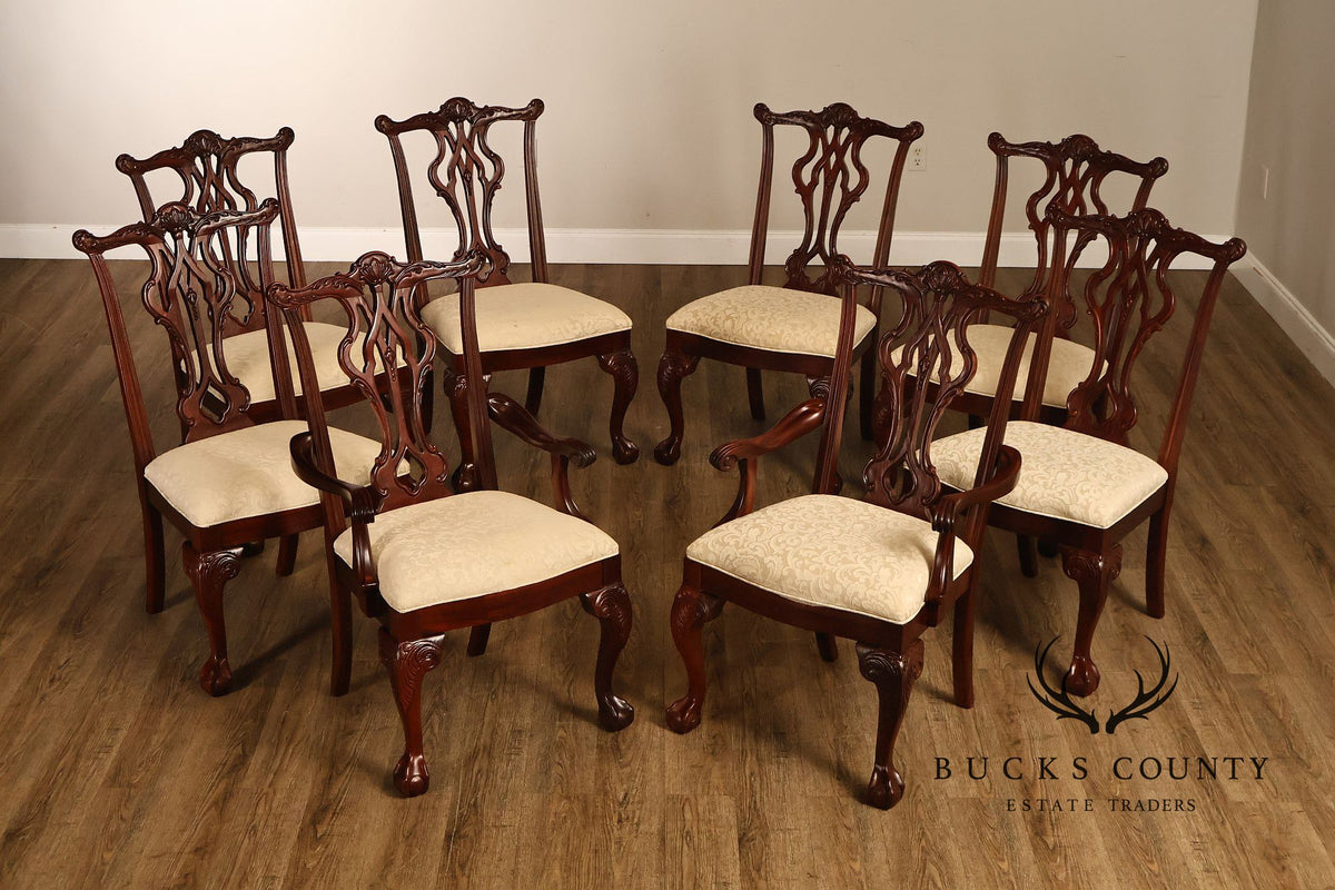 Thomasville Georgian Style Set of Eight Mahogany Dining Chairs