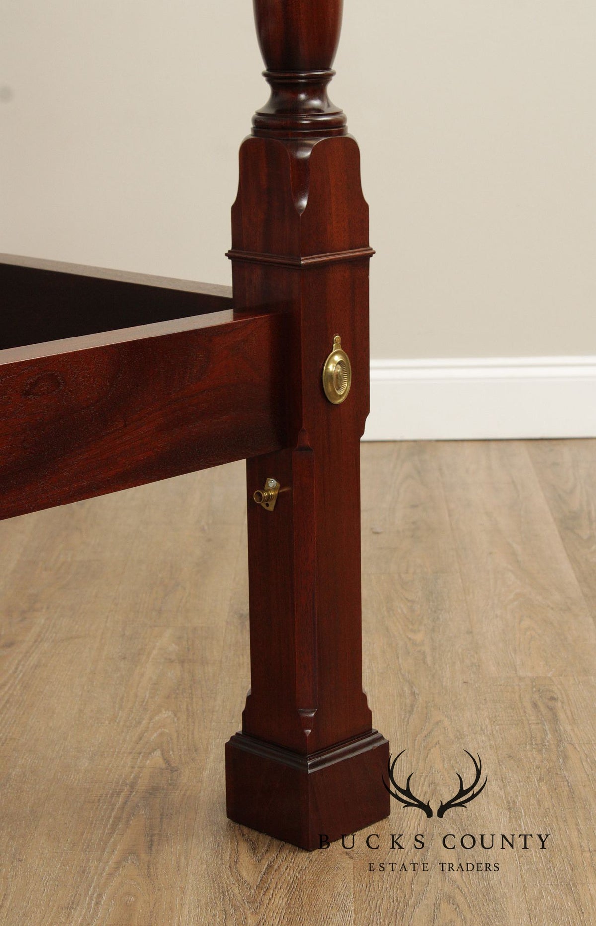 Custom Quality Federal Style Carved Mahogany California King Poster Bed Frame