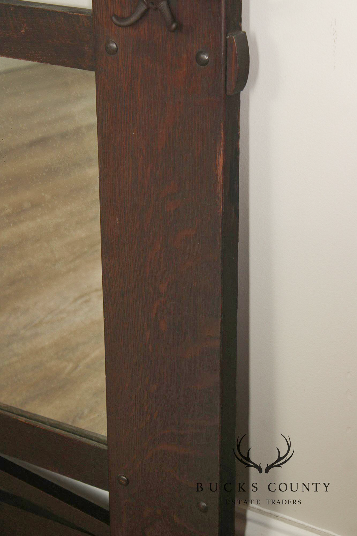 Arts and Crafts Oak Wall Mirror