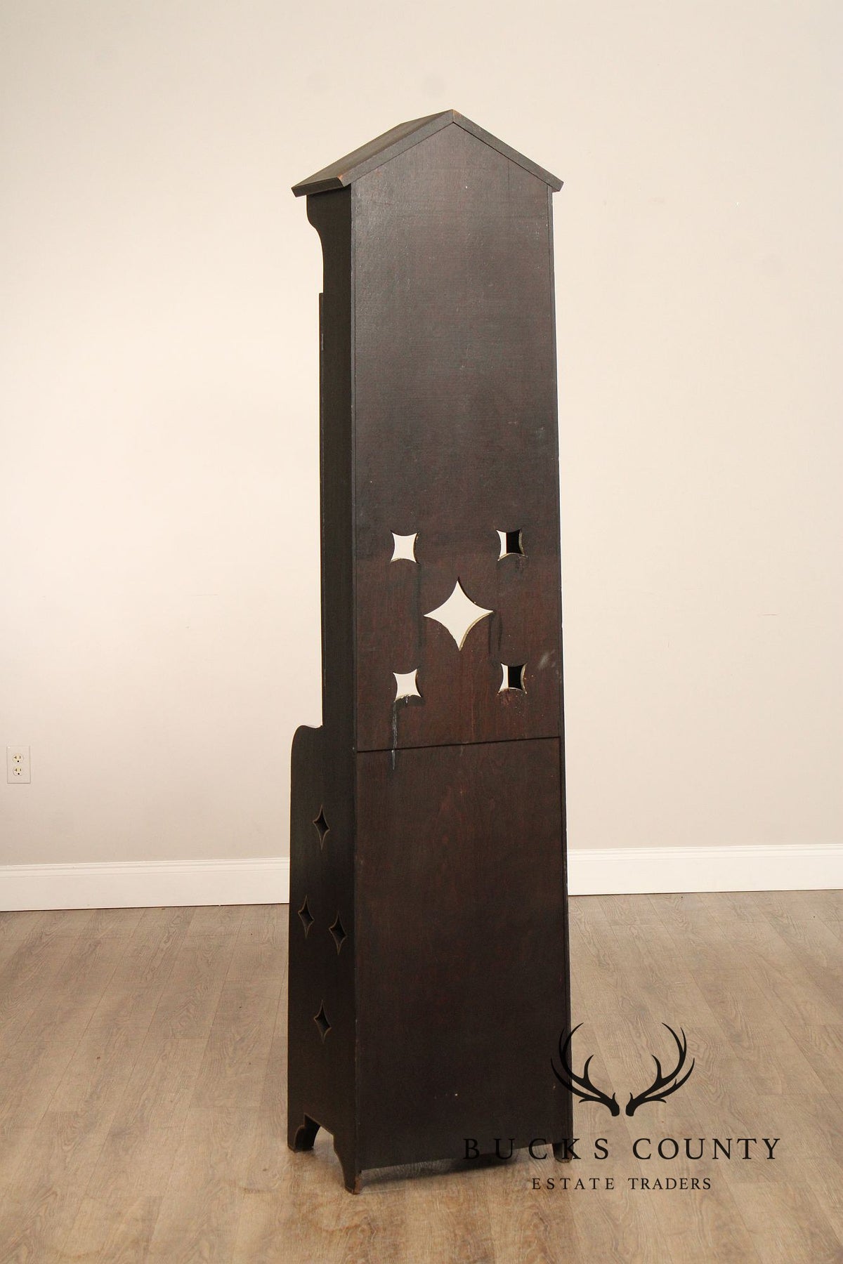 Shop Of The Crafters Antique Oak Ebonized Grandfather Clock
