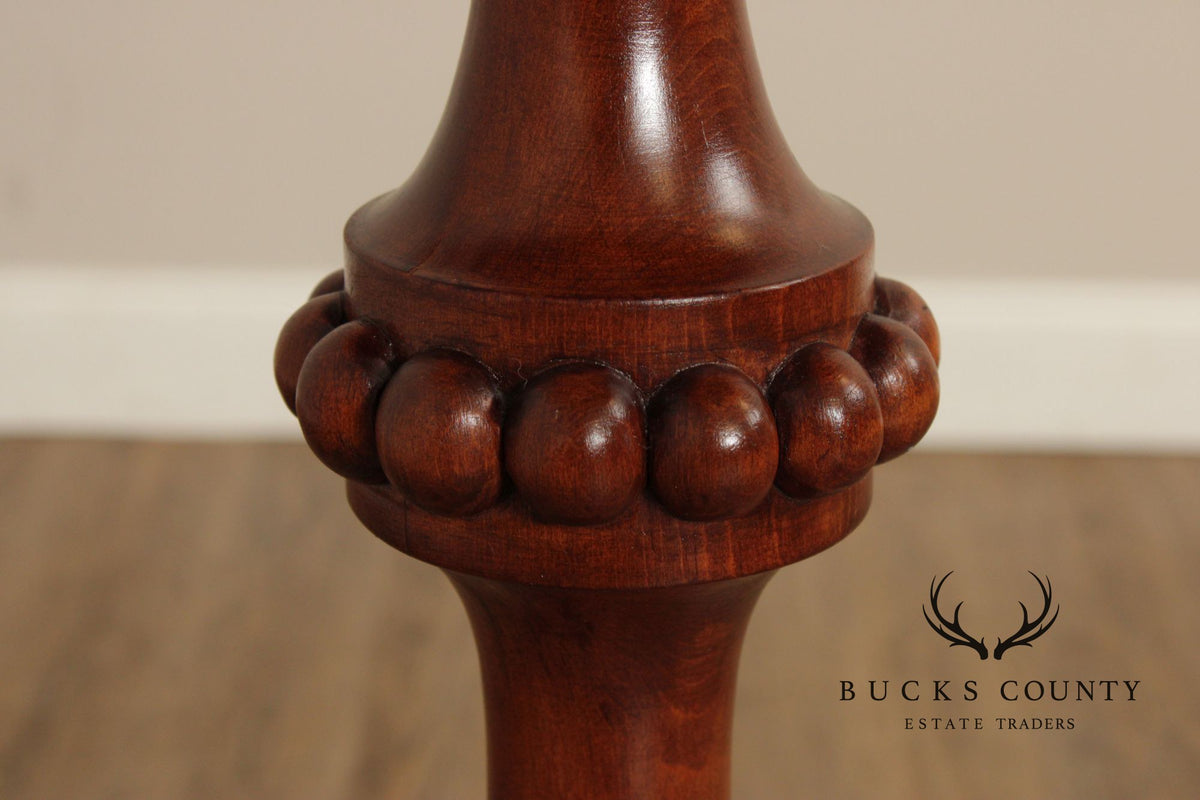 Traditional Mahogany Pedestal Plant Stand with Claw Feet