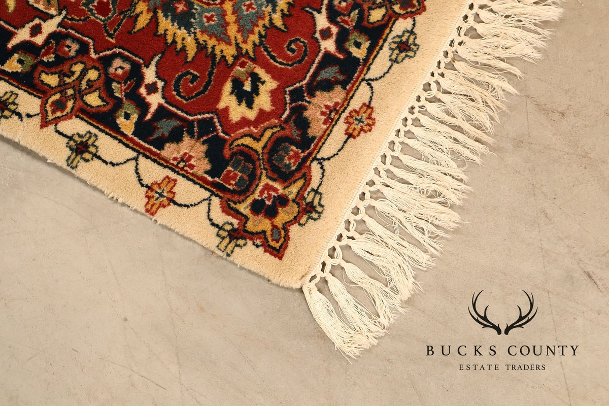 Hand Knotted Kashan Style Wool Area Rug 9x12 Floral Medallion